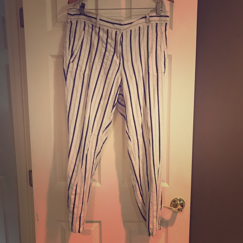 Striped linen pants